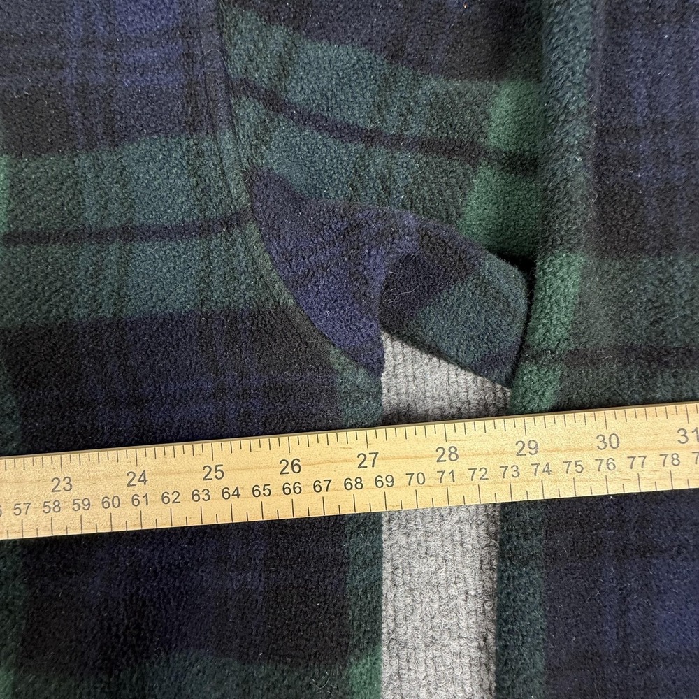 Vintage Tommy Hilfiger Sweater Mens 2XL Green Plaid Fleece 1/4 Zip Pullover 90s - Picture 9 of 10